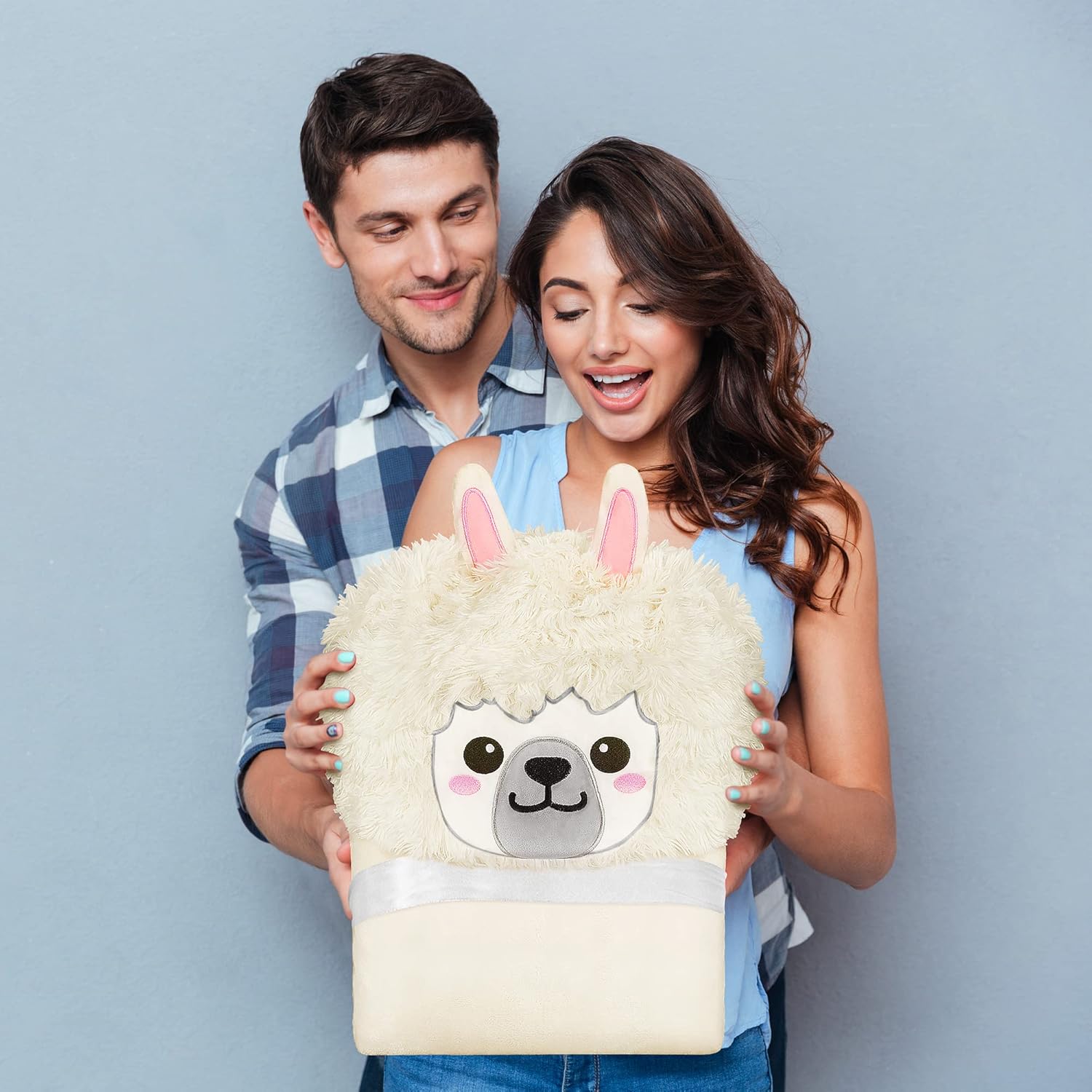 Llama Alpaca Wearable Hooded Blanket for Adults – Fuzzy Super Soft Warm Cozy Plush Flannel Fleece & Sherpa Hoodie Throw Cloak Wrap - Llama Gifts for Women Adults Girls and Kids - Image 7