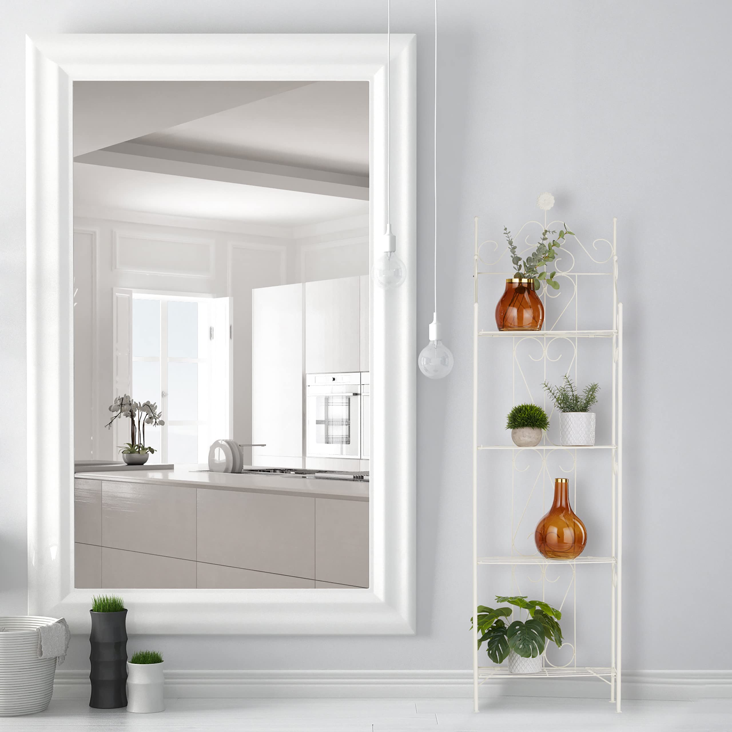 Relaxdays Scaffale Portafiori, Fioriera per Interni con 4 Ripiani, Portavasi Pieghevole, HxLxP: 156 x 46 x 25 cm, Bianco