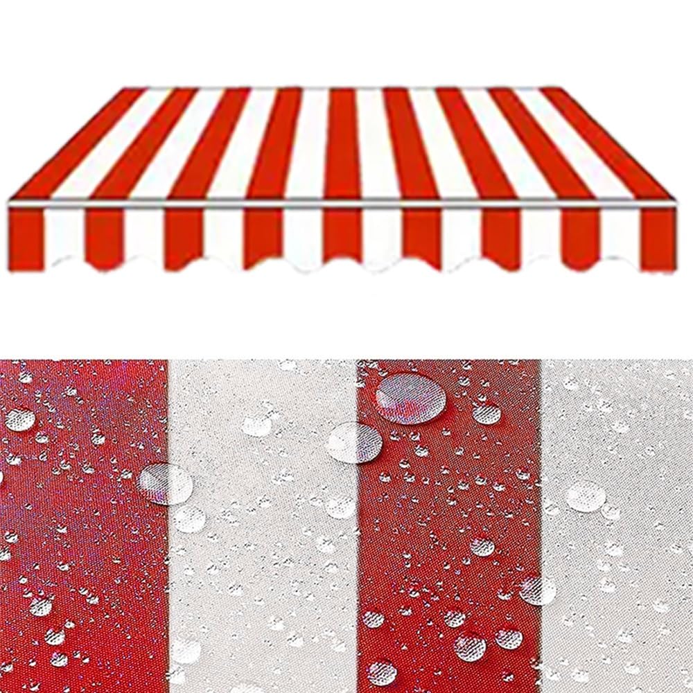 OUKEJNM Retractable Patio Awning Fabric Replacement Top Cover, 8ft 10ft 12ft Sun Shade Awning Cover Replacement Fabric (Without Frame) Waterproof
