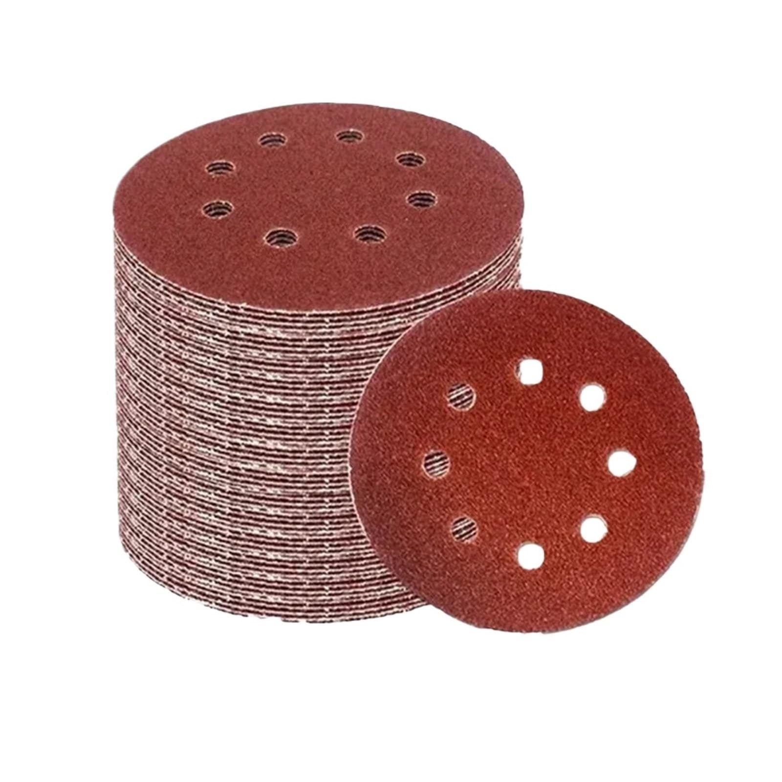 180 uds/8 agujeros 125,0mm papel de lija carpintería Metal disco abrasivo herramienta pulido discos lijado Para Lijadora(Red-p120)
