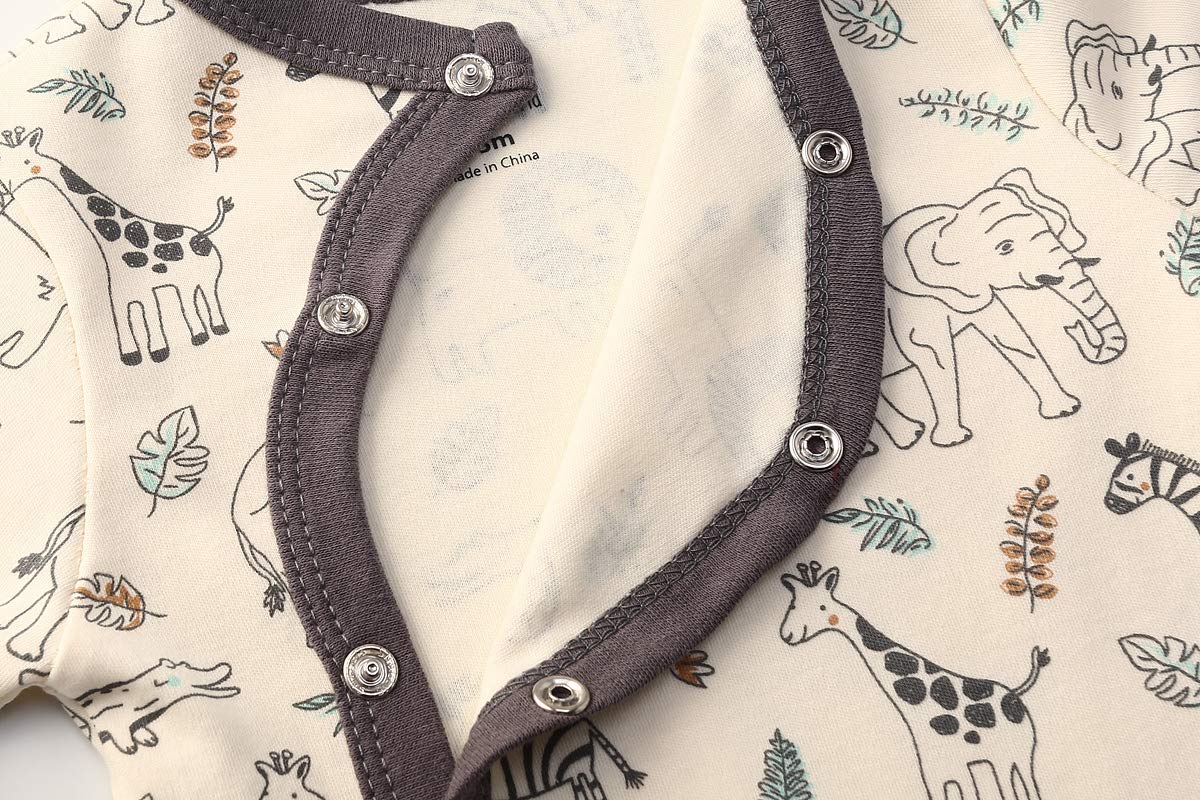 Kiddiezoom Mameluco de algodón con pies de ajuste cómodo para bebés y niños
