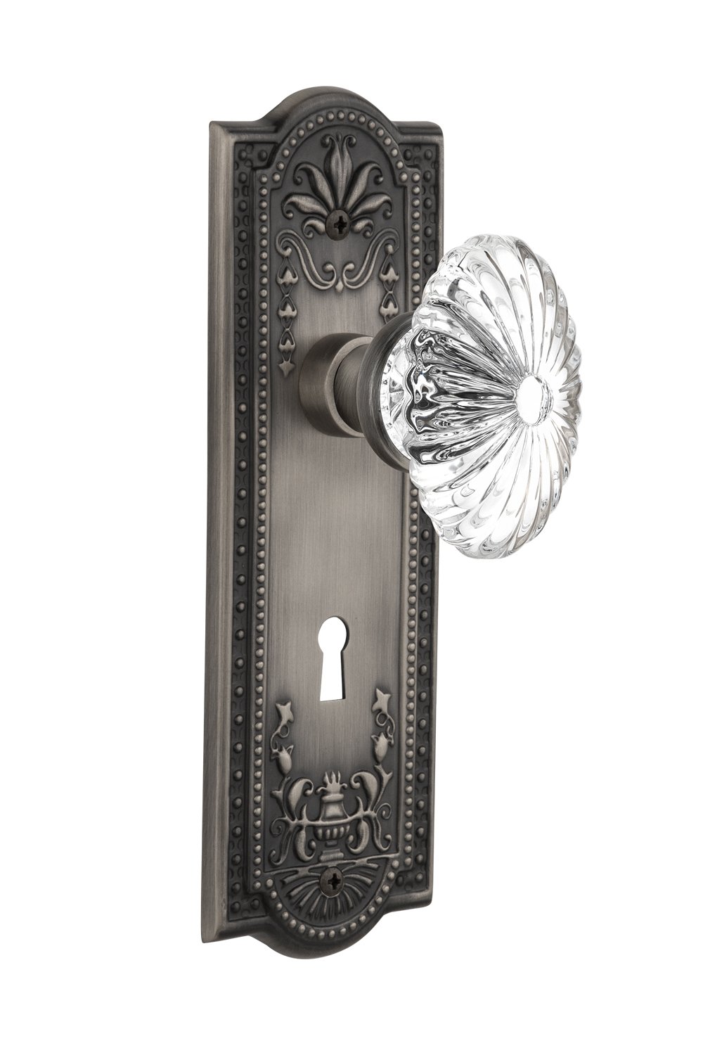 Poignée de passage Meadows en cristal avec trou de serrure pour sublimer un salon haussmannien