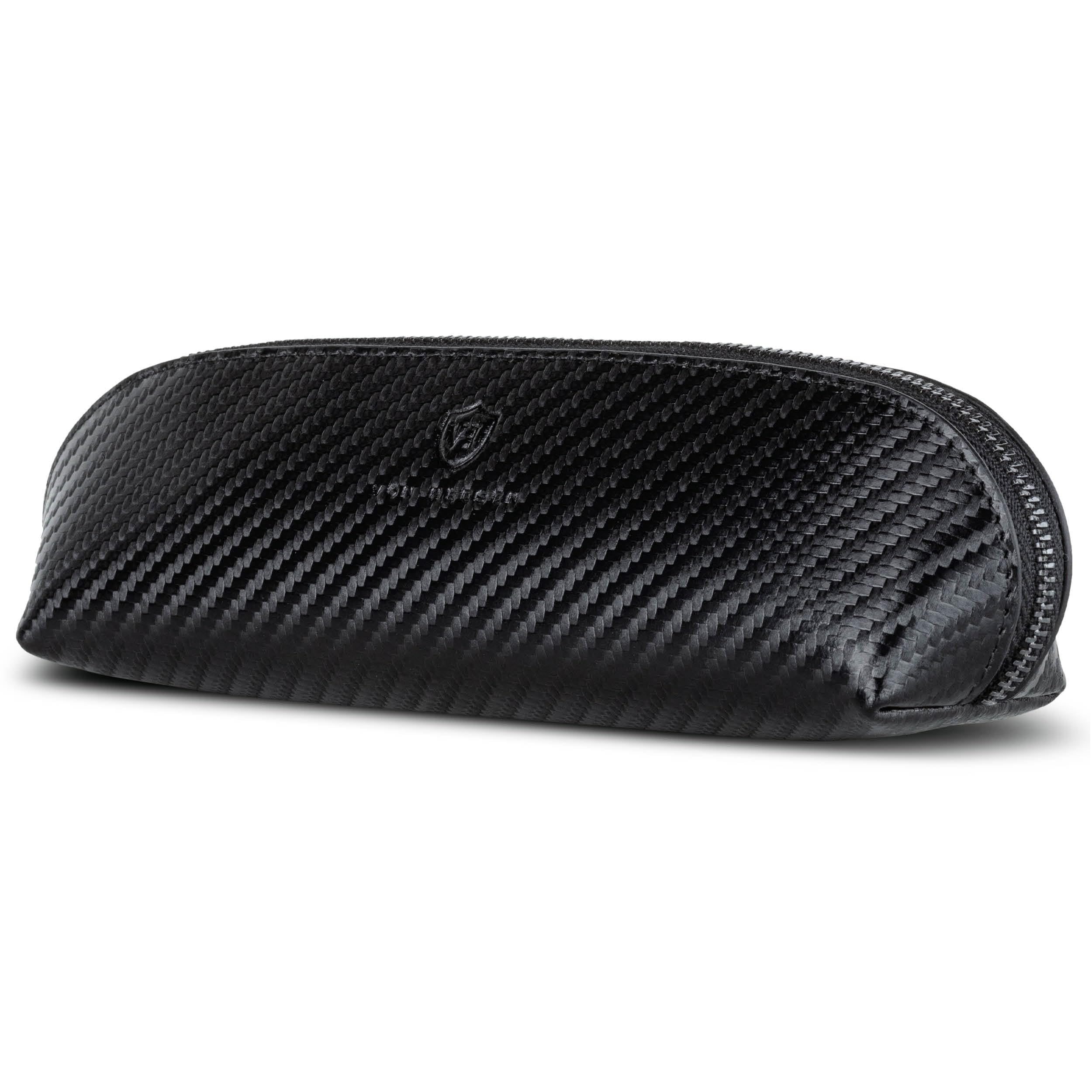 VON HEESEN® Echtleder Federmäppchen Leder Federmappe Etui für Stifte Mäppchen Schule Federtasche Uni Schlampermäppchen