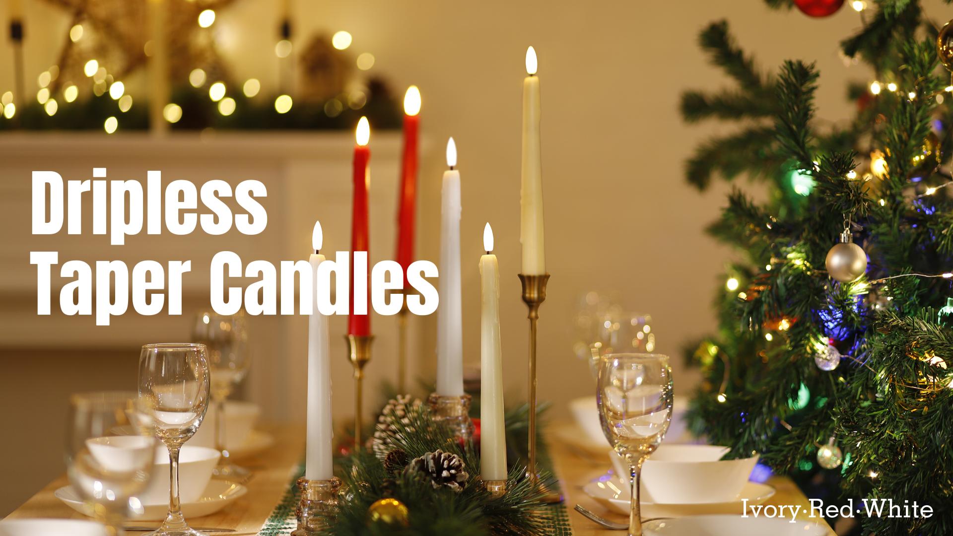 Image of Flameless Taper Candles with Two Rmote, 9.6 inch Dripless Battery Operated Candles, 6 Pack Real Wax Led Flickering Candlesticks with 3D Flame, Fake Candle for Home, Wedding, Party, Ivory