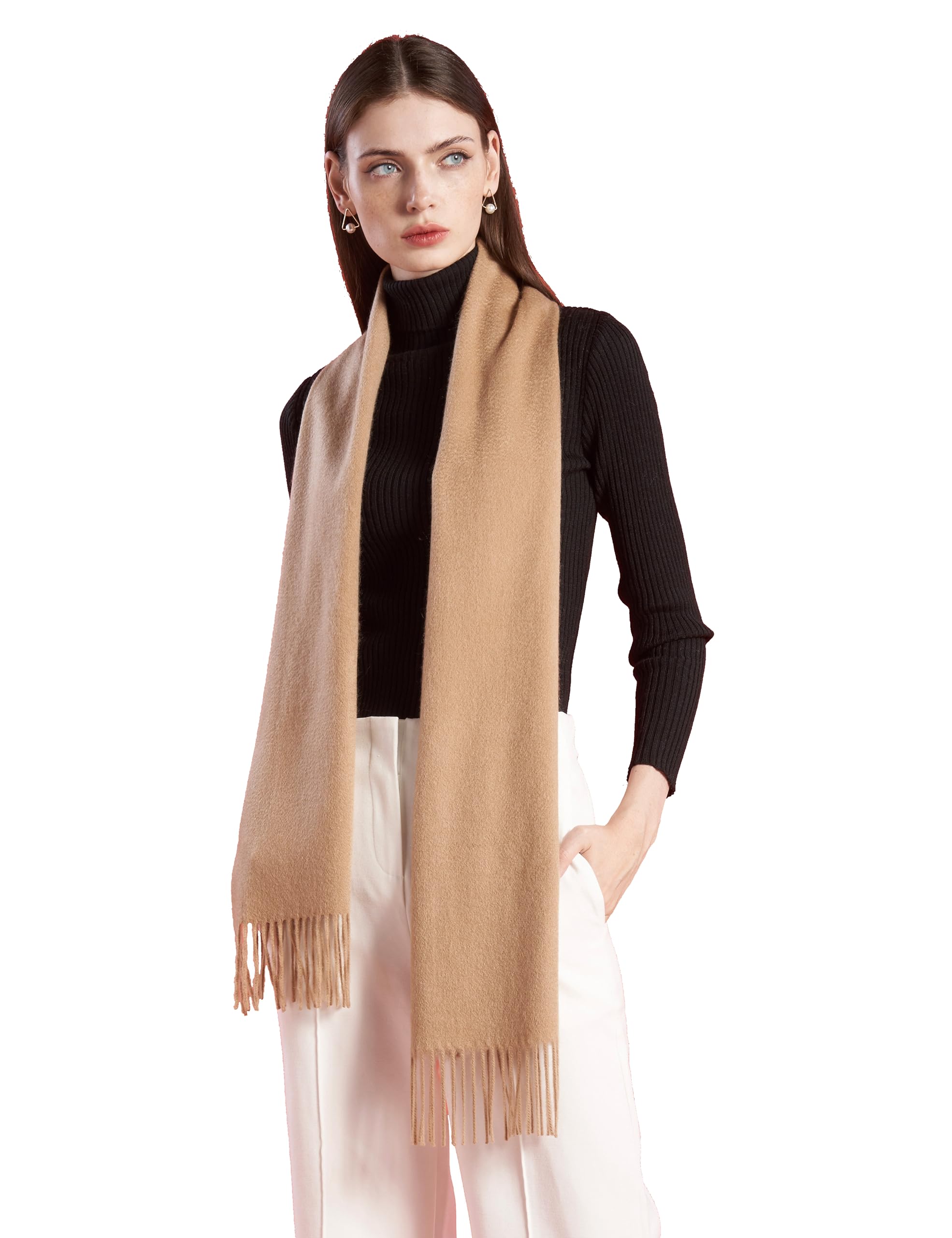 100% Kaschmir Schal – klassischer einfarbiger, warmer, weicher Schal, Geschenk für Damen und Herren
