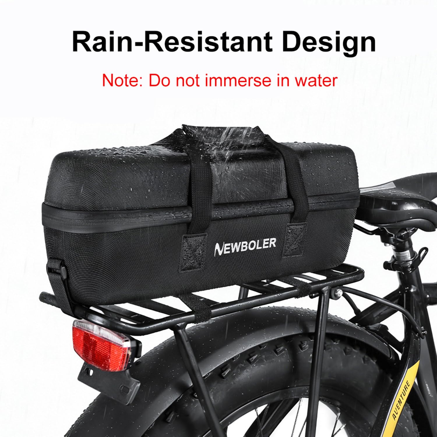 10L Hartschalen-E-Bike-Akku-Tasche, wasserdicht, stoßfest, mit Fächern, Gepäckträger-Rucksack mit Gurten, kompatibel mit Bosch Shimano Bafang