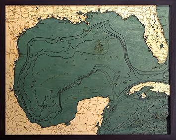 Gulf of Mexico 3-D Nautical 24.5" x 31"
