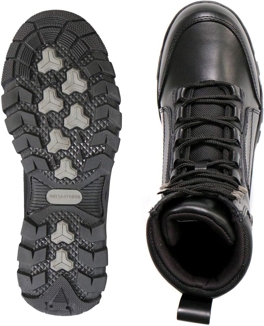 Hot Leathers Mens Motorcycle Boot, Black, 10 US