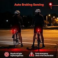 Vista 6 de YBLNTEK Bolsa de sillín de bicicleta con luz trasera para bicicleta, bolsa de asiento de bicicleta impermeable de 2.0L, bolsa de bicicleta rígida