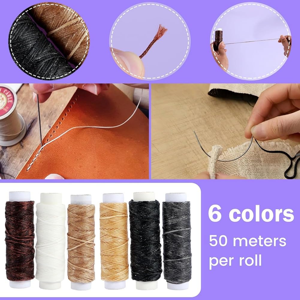 Kit De Couture Du Cuir, 29 Pièces, Aiguilles à Coudre, Cordon