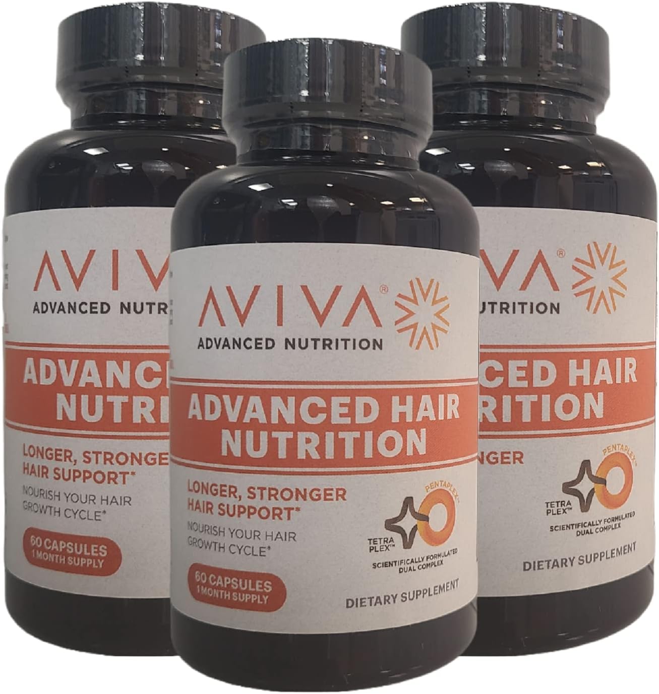 Aviva Advanced Hair Nutrition, Hair Growth, and Hair Repair Supplement, 180 Softgels - 3 Month Supply
