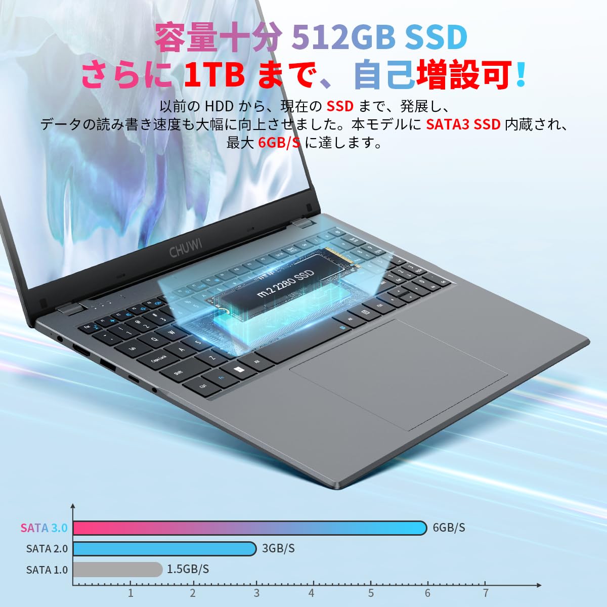 Amazon.co.jp: CHUWIノートパソコン軽量薄型 GemiBook Plus 15.6インチ