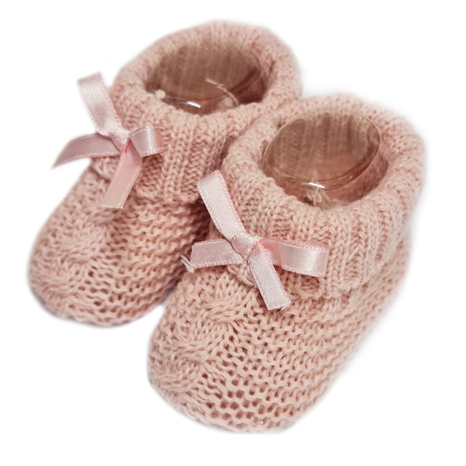 Baby Boys Girls 1 Pair Knitted Booties Soft Newborn Knitted Booties With Bow 116-354 — view 6