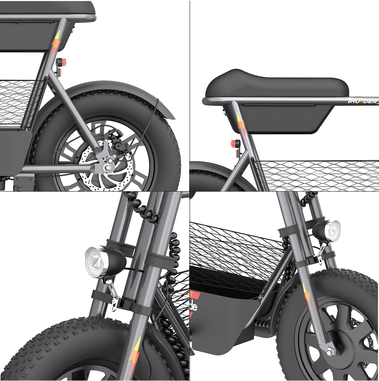 Trottinette électrique URBANGLIDE Thunder 160 – 25 km/h, 30 km d'autonomie, Freins à Disque, 16'', Grise