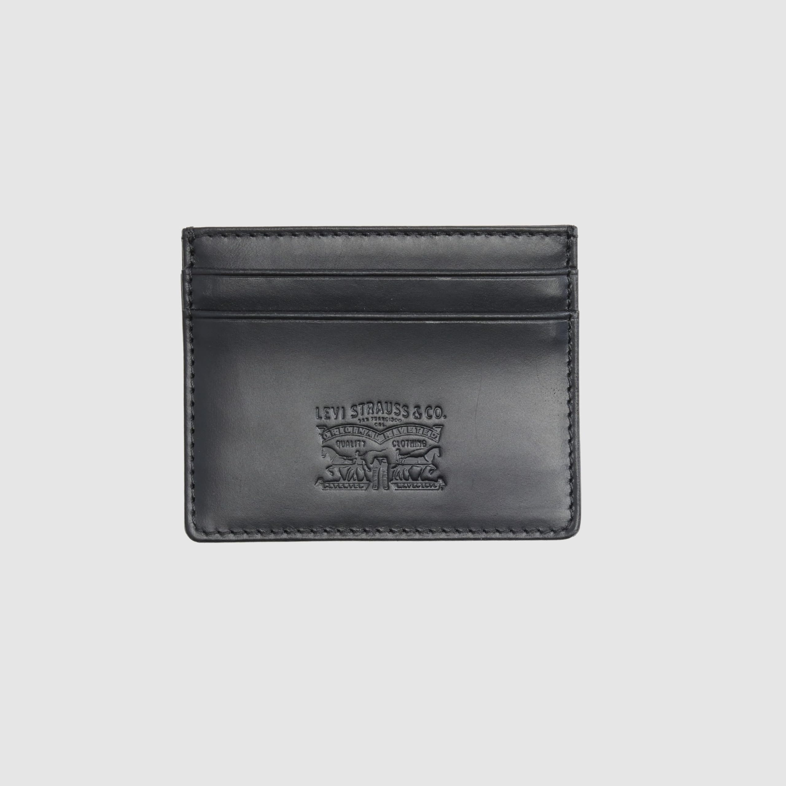 Levi's Leather Card Case Donna, Caviar, Einheitsgröße