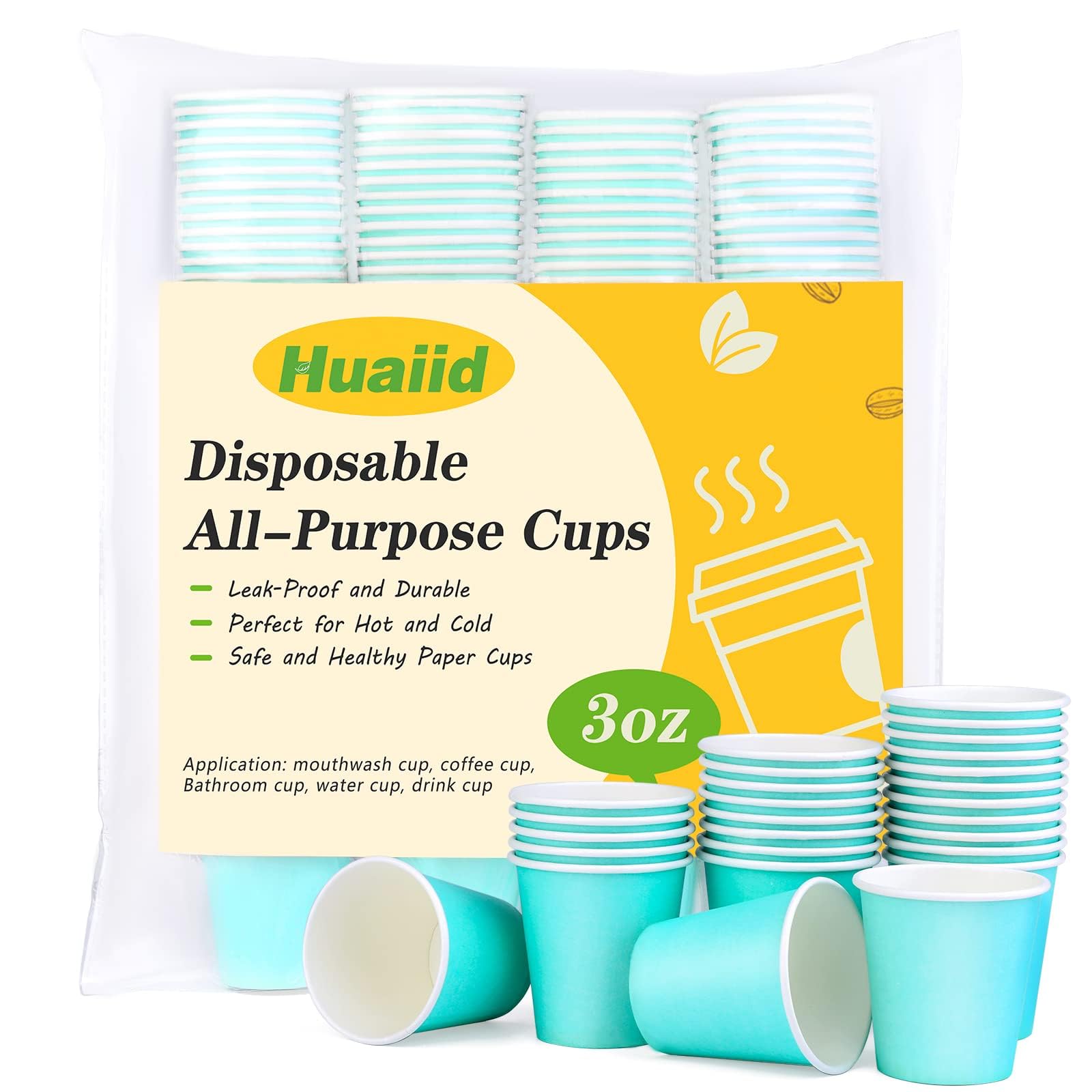 200 Pack Bathroom Cups 3 oz, Paper Cups Disposable Mouthwash Cups, Espresso Cup for Snack Perfect for Home Condos Rvs Campers (Blue)