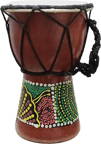Miniatura 2 de Djembe - Tambor pintado a mano con lunares multicolor con patrones aleatorios únicos, bongo inspirado en africano, impresionante idea de regalo.