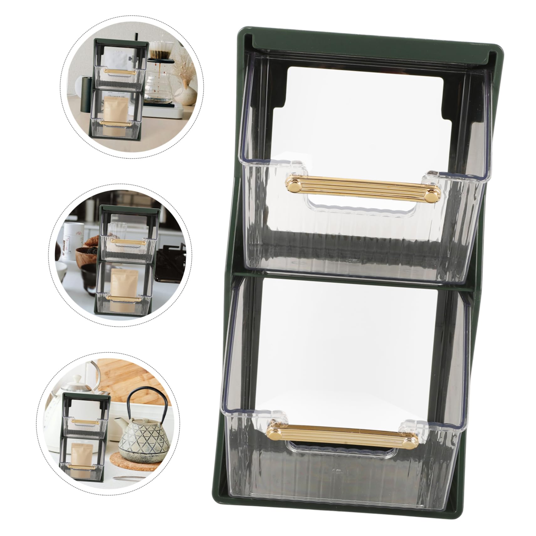 Zerodeko Organizador de Bolsas Café de Doble Capa para Almacenamiento Cocina y Oficina Estante Transparente para Espacio