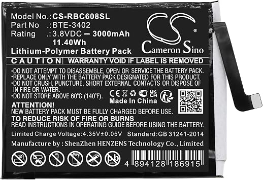 Battery for Orbic Joy,RC608L,ORB608LBVZPP Part NO BTE-3402 3000mAh/3.8V