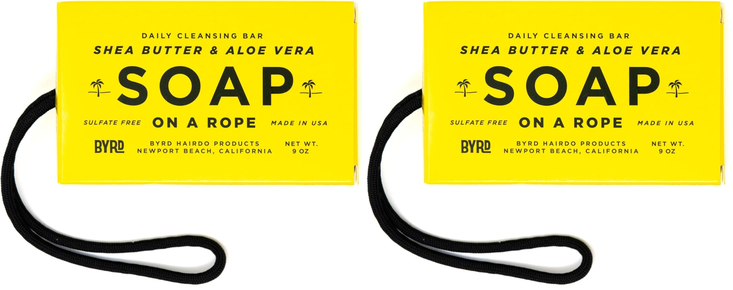 BYRD Hydrating Soap on a Rope, Daily Cleansing Face & Body Bar, 9 oz 2 Pack 9 Ounce (Pack of 2)