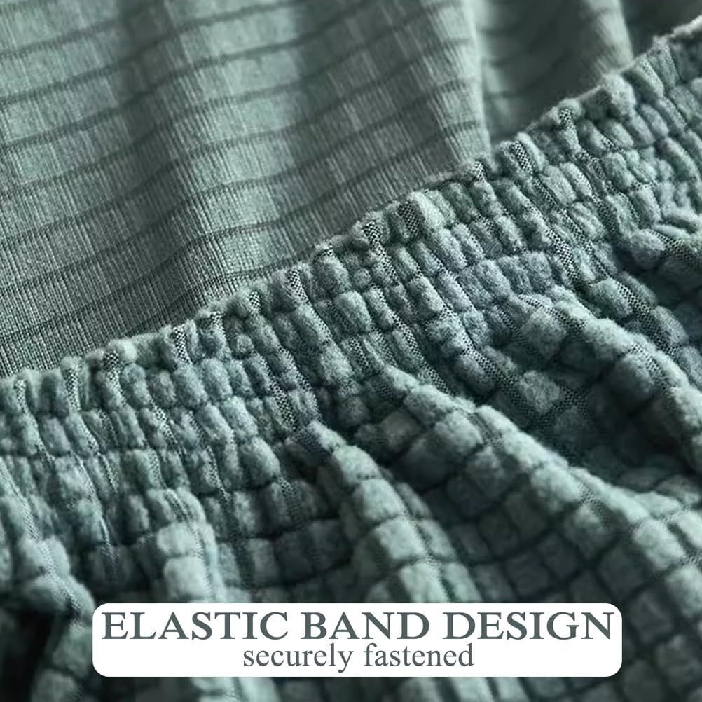 Red,M, Square Ottoman Cover Stretch Ottoman Slipcover Footstool Cover with Elastic Bottom Anti-Slip Soft Foot Stool Protector Cover Velvet Fabric Dustproof Machine Washable