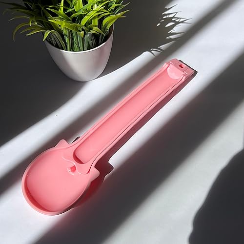 Dispensador de golosinas para gatos para puré y bisque, cuchara de alimentación, exprimidor para golosinas de barra de gato (rosa)