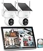 SOVMIKU Latest 8,000 mAh Security Camera, 2 Wireless Small NVR, 4MP Wireless Solar Cameras, Remote Monitoring, IP65 Waterproof Rating, AI Motion Detection, Indoor/Outdoor Security Security Security