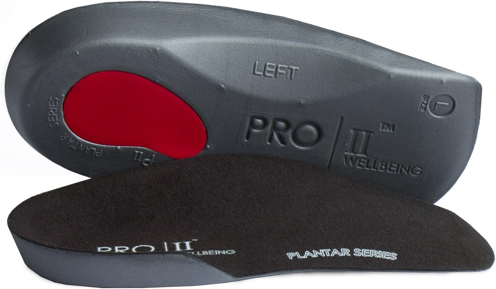 Slim Fit Orthotic Arch Support Insoles, 3/4 Length, Plantar Fascitis & Knee Pain Relief (Black, 9/10.5 UK)