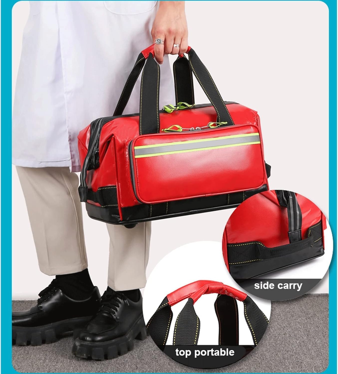 First Aid Kits Bag, Portable Emergency Trauma Bag, Empty Professional First Responder Bag With Multiple Pockets For Medical Supplies