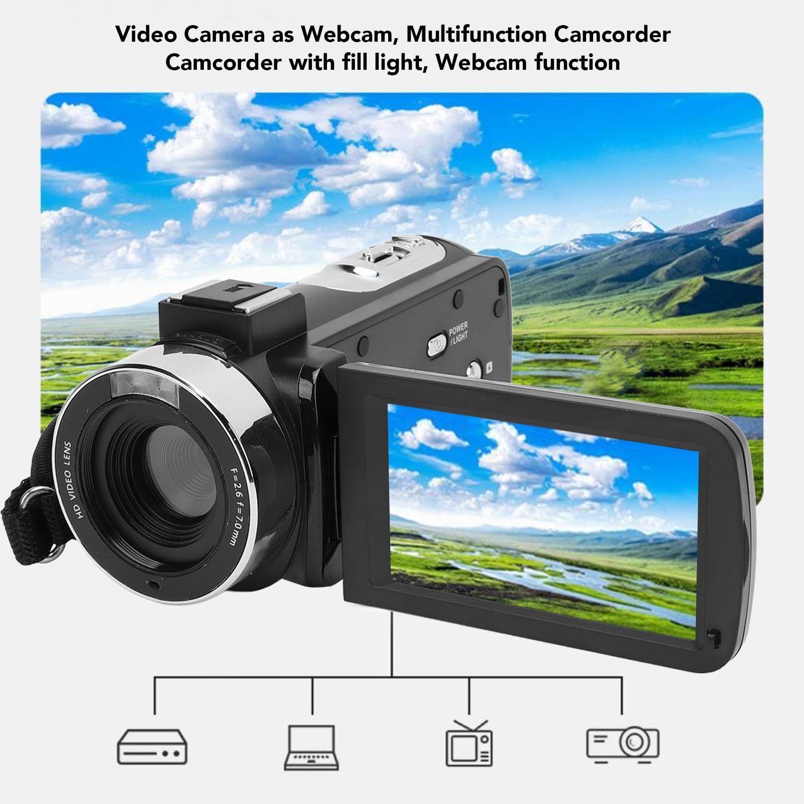 Videocamera Vintage, Videocamera, Registratore per Fotocamera Digitale da 2,7 K, Schermo TFT con Rotazione da 48 MP, 3,0 Pollici, Zoom Digitale 16X, per Viaggi
