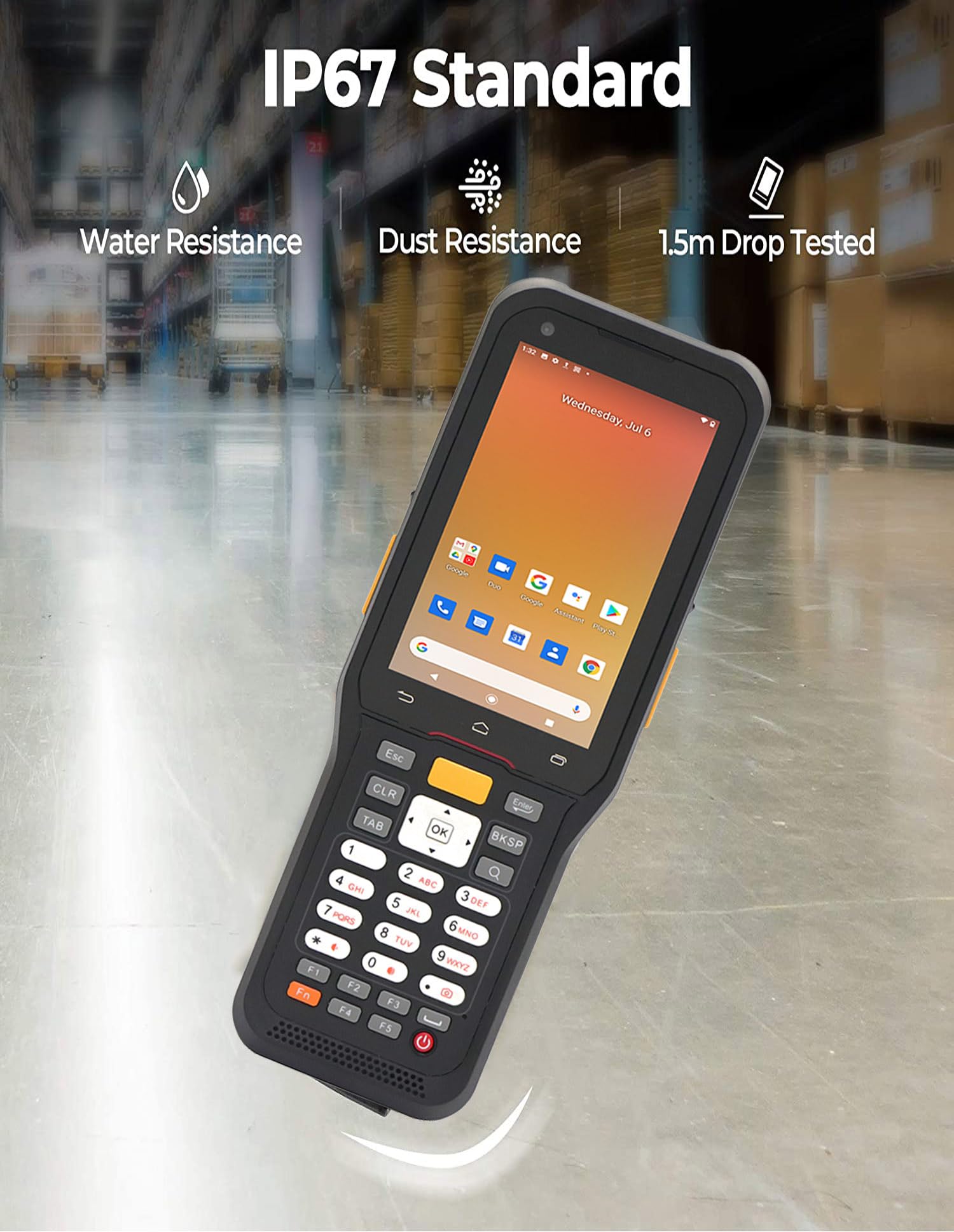 Android 10 skaner kodów kreskowych 1D/2D z Zebra SE4710, 7500 mAh, przemysłowy PDA z uchwytem pistoletowym, 4 GB + 64 GB, 4G LTE, Wi-Fi, GPS, IP67 MDE urządzenie do magazynowania i logistyki