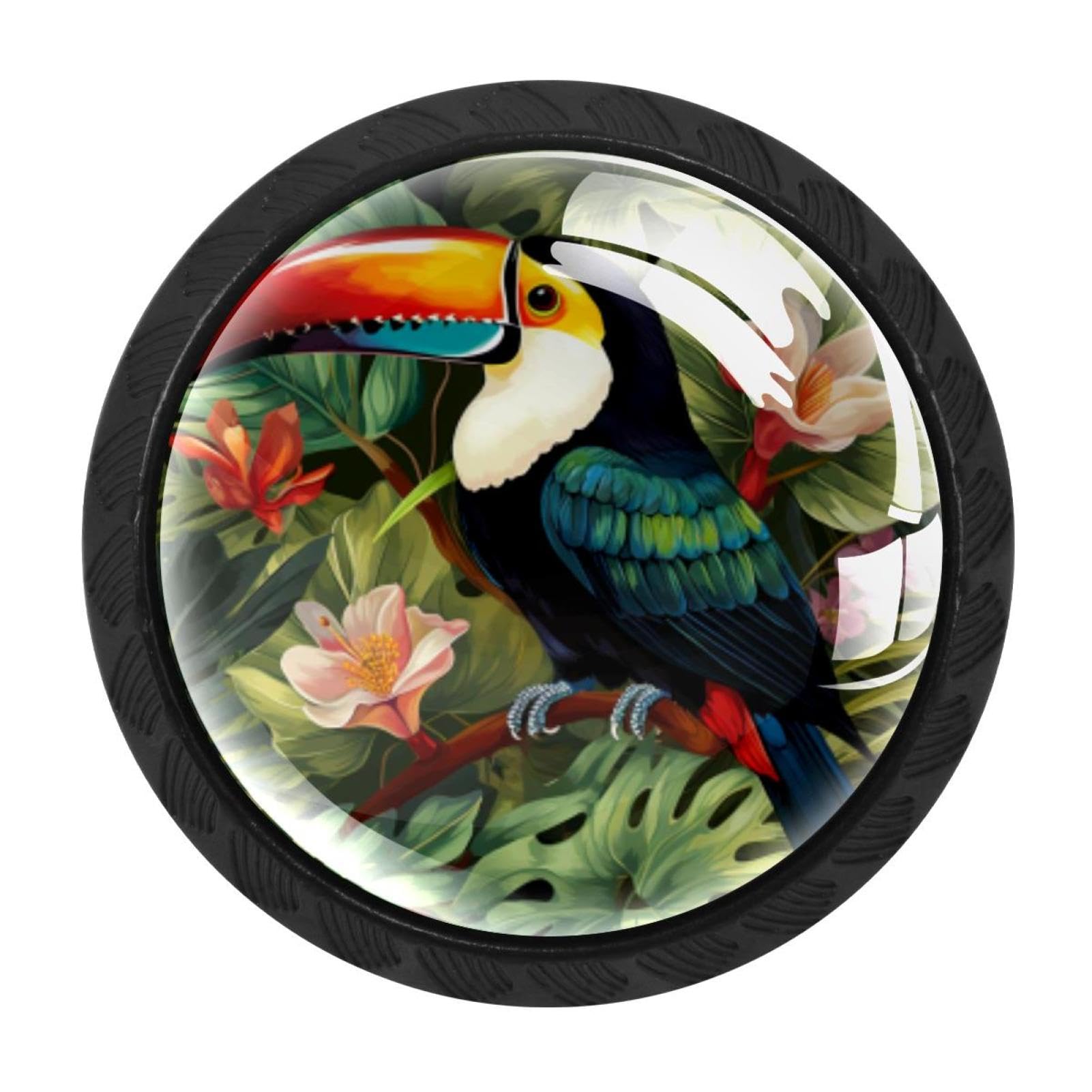 CHENZZZZ 4 Pack Toucan Kitchen Cabinet Knobs Drawer Knobs Door Dresser Handles for Personalized Gifts Great for Any Occasion