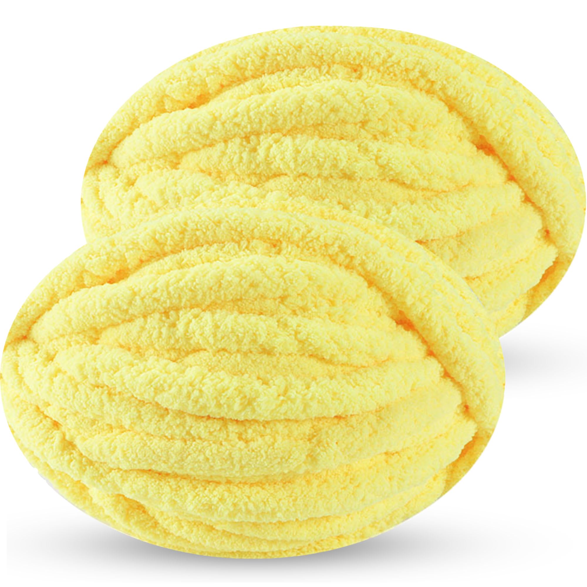 DISDADA Chunky Yarn for Hand Knitting 2 Γ 250g, Fluffy Thick Jumbo Wool Yarn Blanket (Warm Yellow)