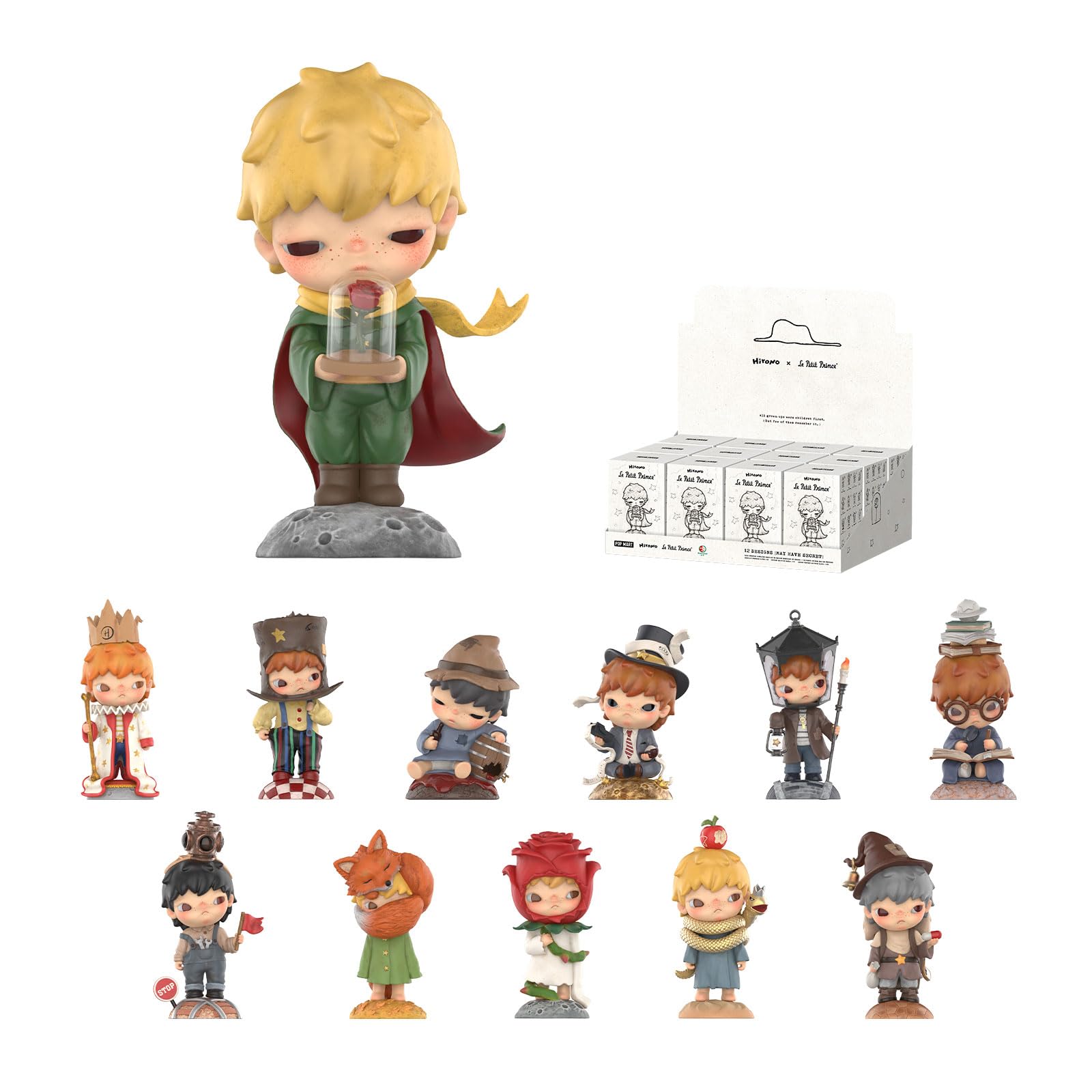 POP MART Hirono×Le Petit Prince Series Figures, 12PCs Blind Box Figures, Random Design Action Figures Collectible Toys Home Decorations, Holiday Birthday Gifts, Whole Set