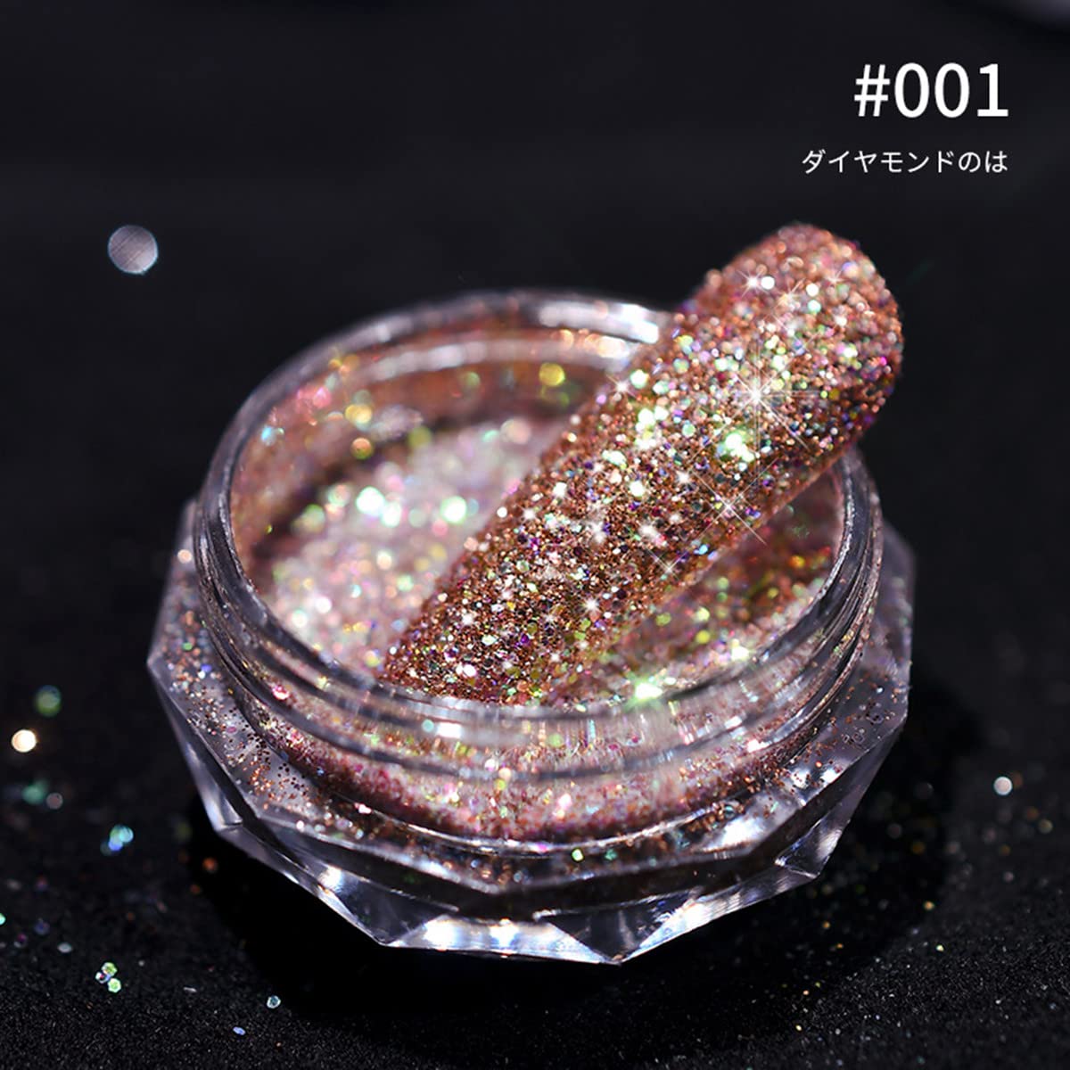 Kryształ diamentowy proszek do paznokci, 8 sztuk, kryształowy diament, brokatowy puder do paznokci, złoty, srebrny, różowe złoto, niebieski, szkło, kamień, chrom, błyszczący, pigment do