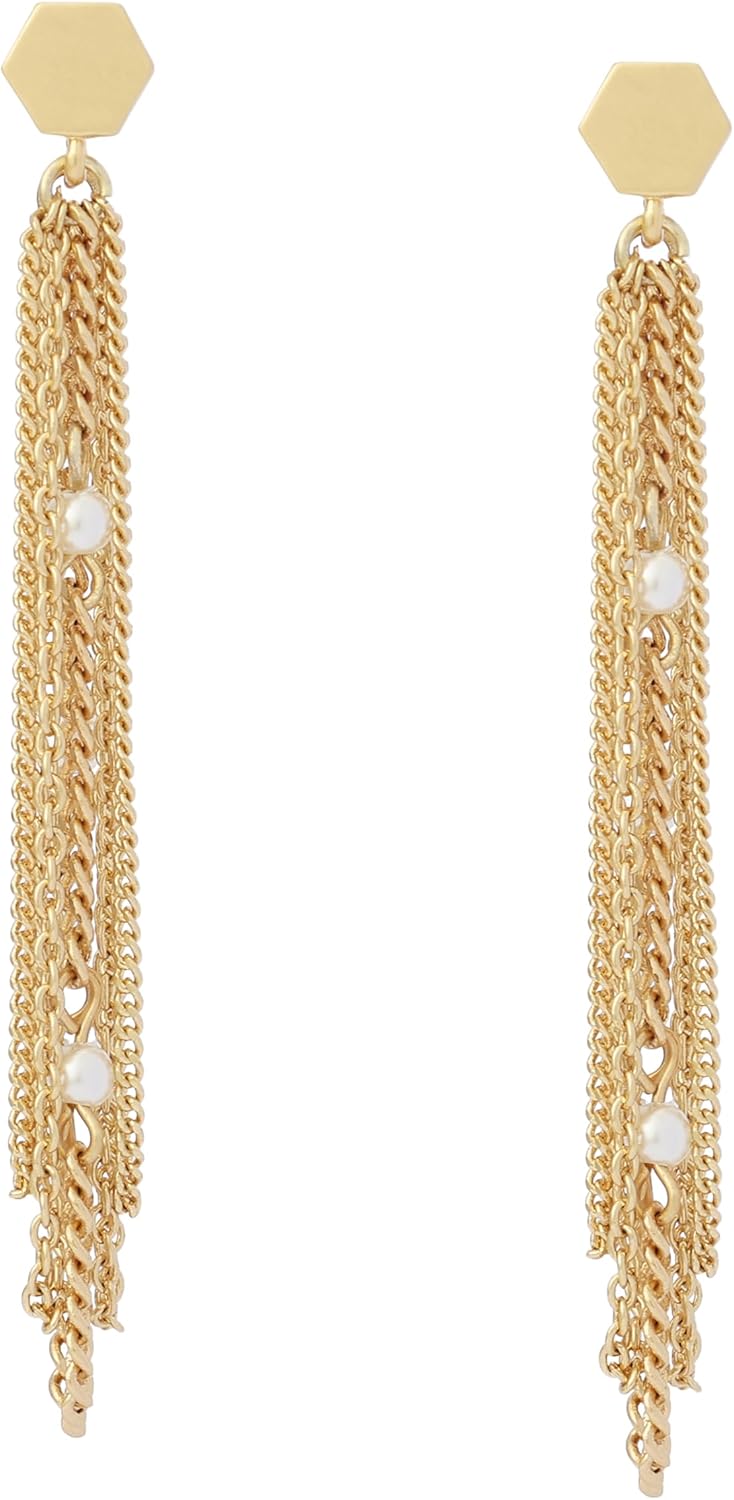 AllSaints Jewelry Women's Rae Pearl Multi Chain Earring Jacket
