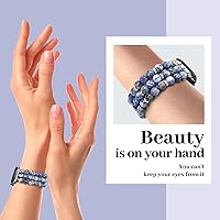 Vista 105 de JR.DM Natural Stone Beaded-Bands Women Compatible with Apple Watch Series 11 10 9 8 7 6 5 4 SE 3 2 1 Fashion Stretch Handmade Bracelet Fancy Boho