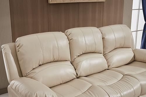 Miniatura 14 de Betsy Furniture Juego de sala de estar de cuero regenerado reclinable eléctrico (marrón, sofá biplaza)
