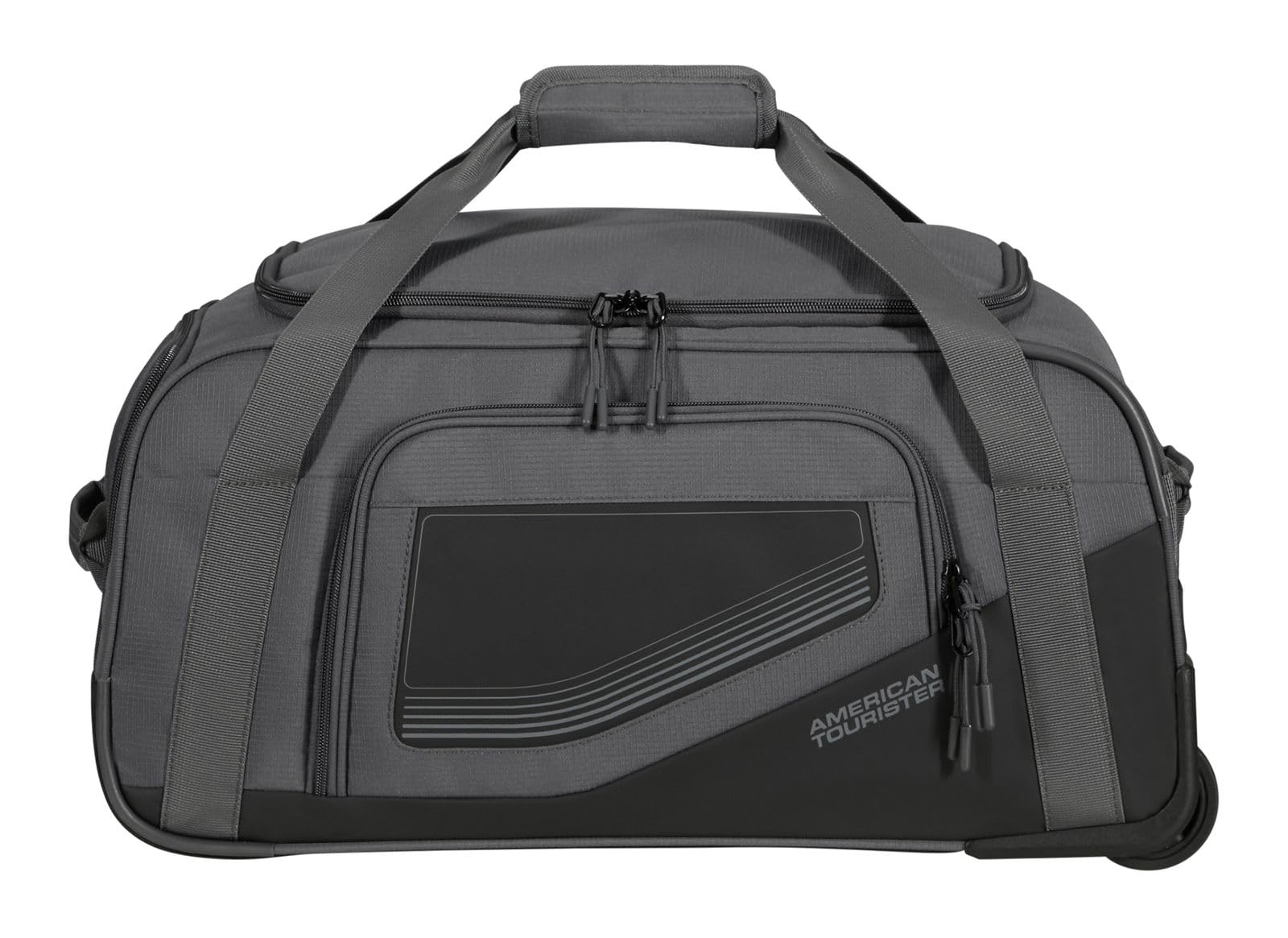 American Tourister City Racer - Reisetasche mit Rollen 55 cm, 50 L - Handgepäck mit viel Stauraum und Schuhfach - Wasserabweisend, Smart Sleeve, Robust - Schwarz