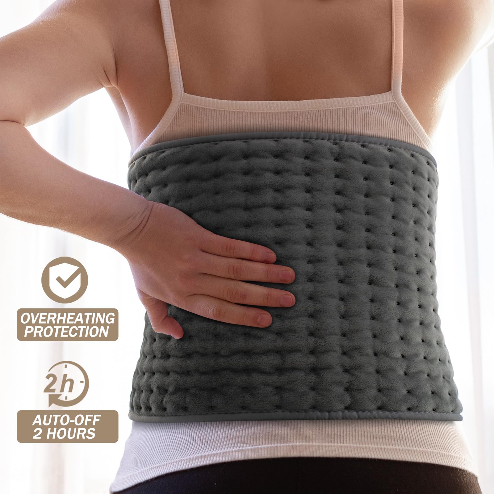 Almohadilla térmica, regalo de Navidad para mujeres, mamá, hombres, papá, almohadillas térmicas para aliviar el dolor de espalda, calambres, cuello, hombro, cintura, abdomen, regalo