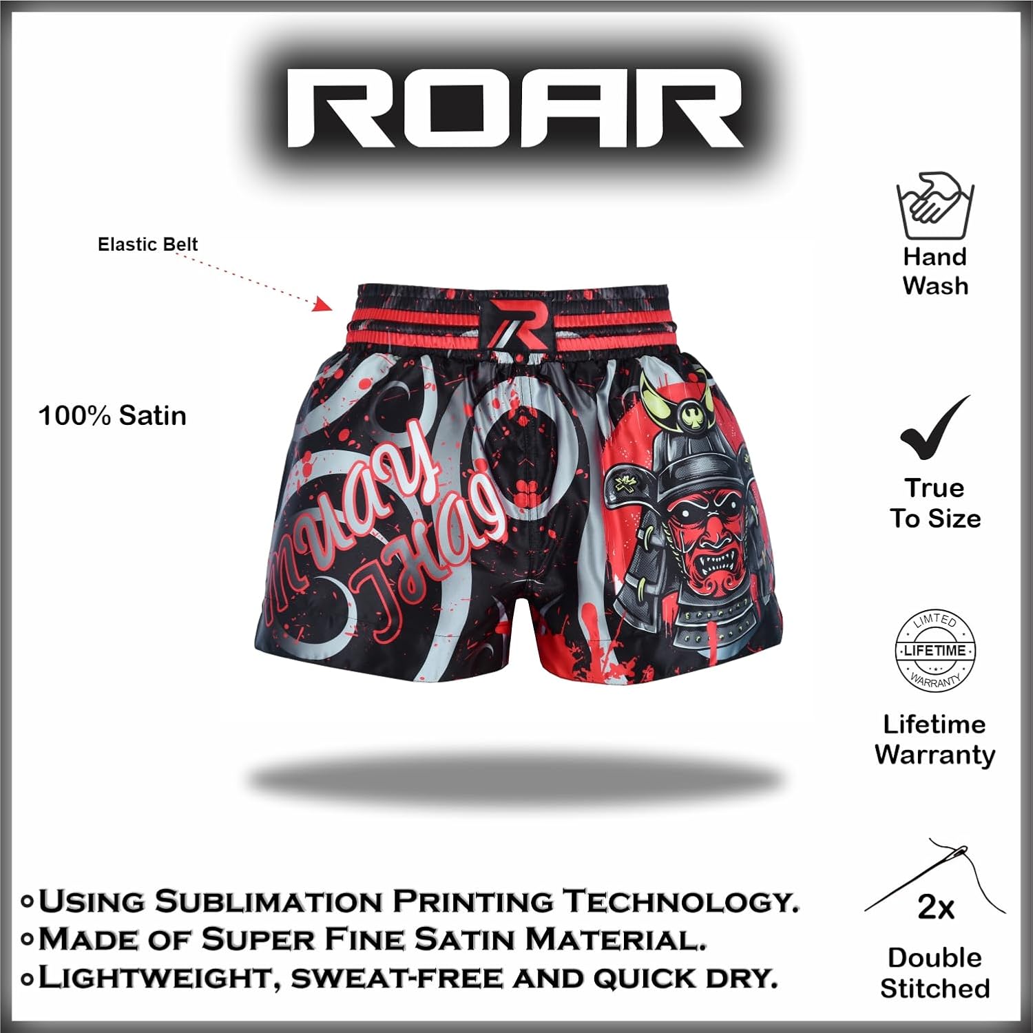Miniatura 4 de Roar Muay Thai Shorts MMA Gym Boxeo Lucha UFC Trails Kick Artes Marciales