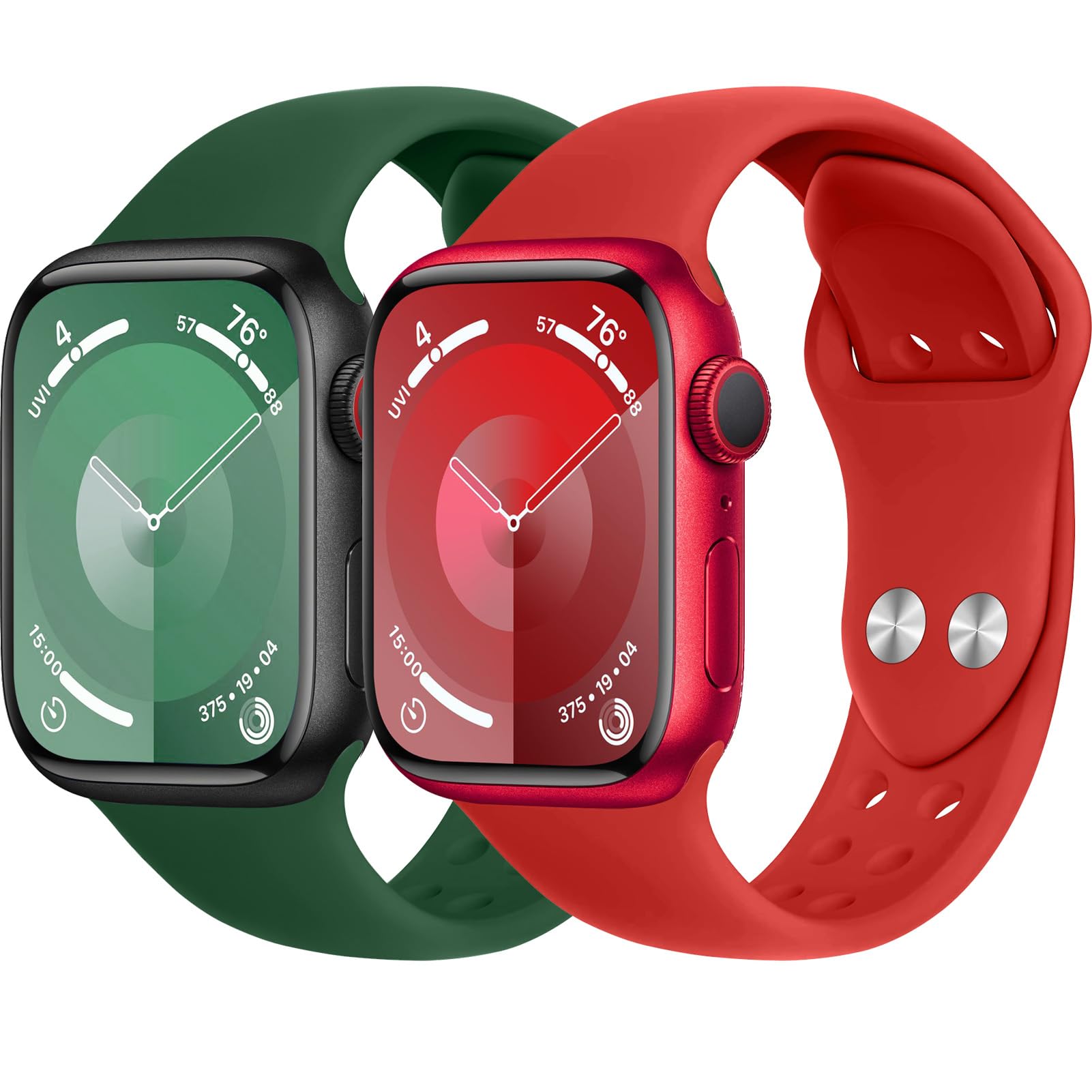 Sportarmband für Apple Watch Armband 44mm 45mm 42mm 46mm 40mm 41mm 38mm iWatch Armbänder Ultra 4/3/2/1 49mm Herren/Damen, Doppeltaste Silikon Band für Apfelband Series 12 11 10 9 8 7 6 5 4 3 2 SE 3/2