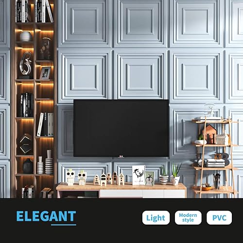 Miniatura 17 de Art3d Paneles para pared 3D para decoración de paredes de interior Rectángulo 3D Blanco,Rectángulo 3D,Negro -,Diamond,Blanco suave,white