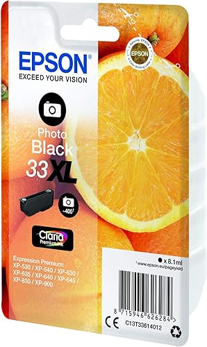 Miniatura 4 de Epson 33XL Photo Black Oranges High Yield, Genuine, Tinta Claria Premium