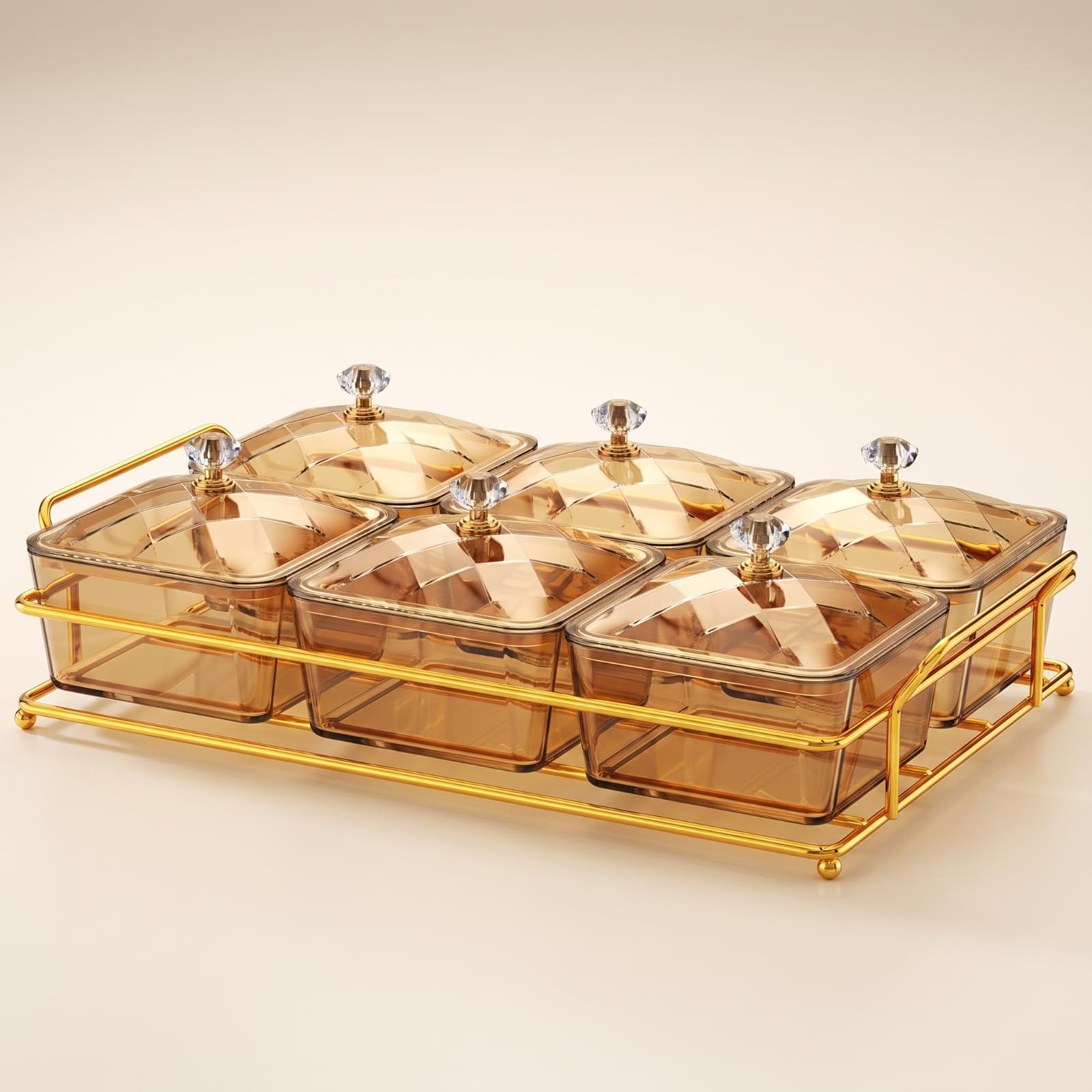 Leicht zu reinigen Box mit Fächern Transparent, Süßigkeiten-Organizer mit Fächern, abnehmbar, Snackschale Griff, für Buffet, Gastgeber