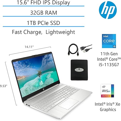Miniatura 2 de HP Computadora portátil insignia IPS de 15.6, Intel 4-Core i5-1135G7 de 11ª generación (hasta 4.2 GHz, Beat i7-1060G7), 32 GB de RAM, 1 TB PCIe SSD,