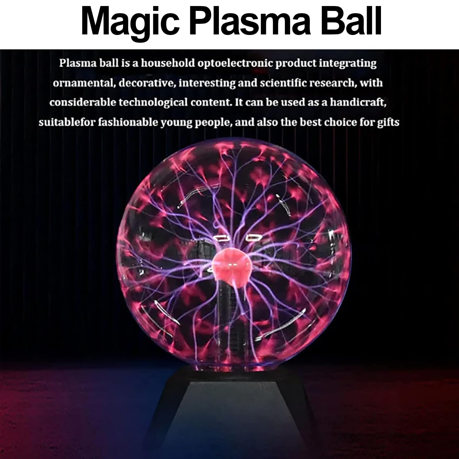 Lámpara de globo de plasma, control táctil y de voz con sensibilidad al sonido, ideal para fiestas, decoración del hogar y regalos