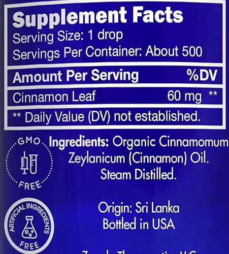 Miniatura 2 de Aceite esencial de canela orgánica (hoja) certificado por USDA, seguro de ingestar, cinnamomum Zeylanicum, 1 oz