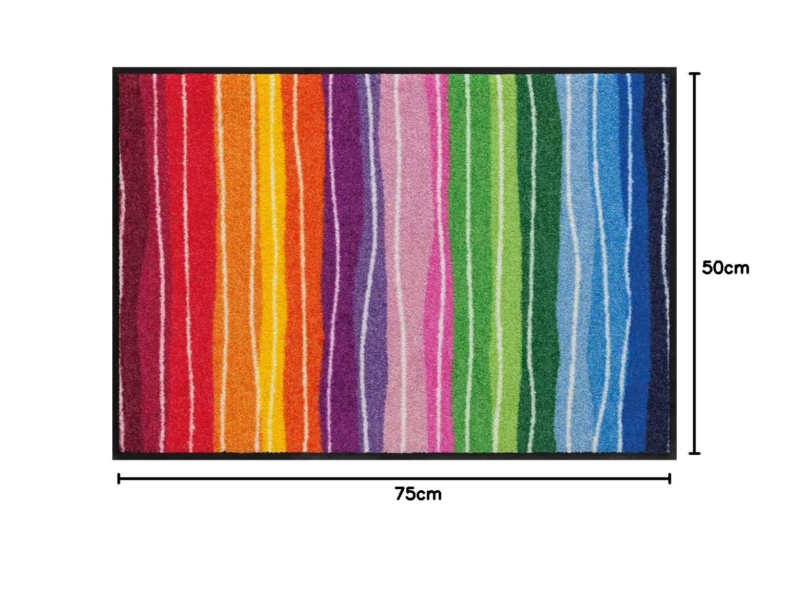 Salonloewe Fußmatte Wavy Lines Streifen Bunt 50x75 cm