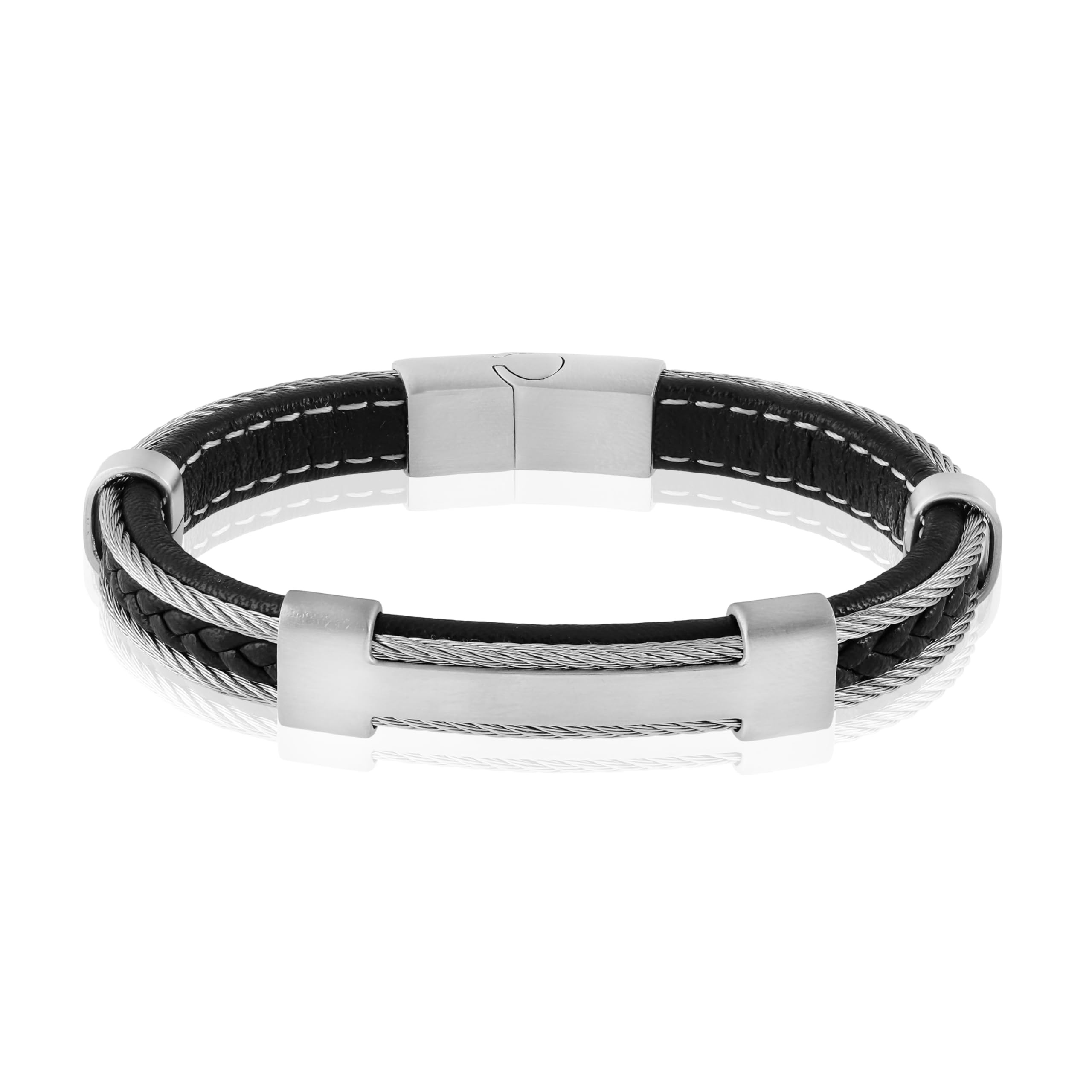 See full amazon price history chart for Gemshiner Bracelet for Men - Leather Bracelet For Men And Boys|Black Leather Bracelet With Stainless Steel Wire Wrapped|Retro Style Wrist Band - 19cm Gemshiner Bracelet for Men - Leather Bracelet For Men And Boys|Black Leather Bracelet With Stainless Steel Wire Wrapped|Retro Style Wrist Band - 19cm (B0D31QBTJL) Amazon Price History, Amazon Price Tracker